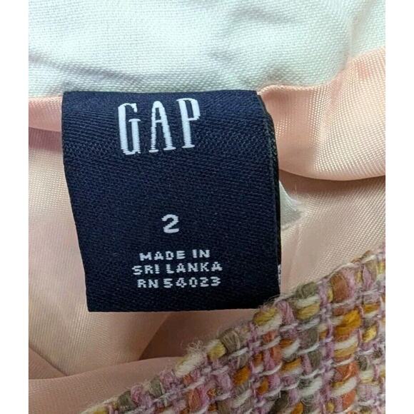 Gap Y2K Trumpet Skirt size 2 Pink Yellow Tweed - Picture 3 of 5